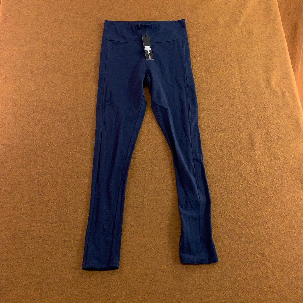 Fashion Nova Womens L Navy All My Life High Waisted Side Pocket Leggings NWT